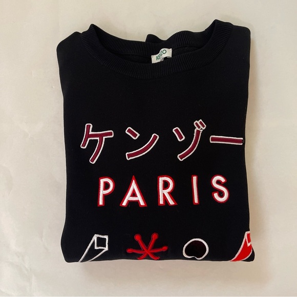 KENZO Black Sweater with Red and White Embroidered Accents - Picture 2 of 8